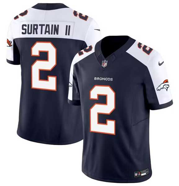 Men & Women & Youth Denver Broncos #2 Pat Surtain II Navy 2024 Draft F.U.S.E. Alternate Vapor Limited Stitched Jersey->tennessee volunteers->NCAA Jersey